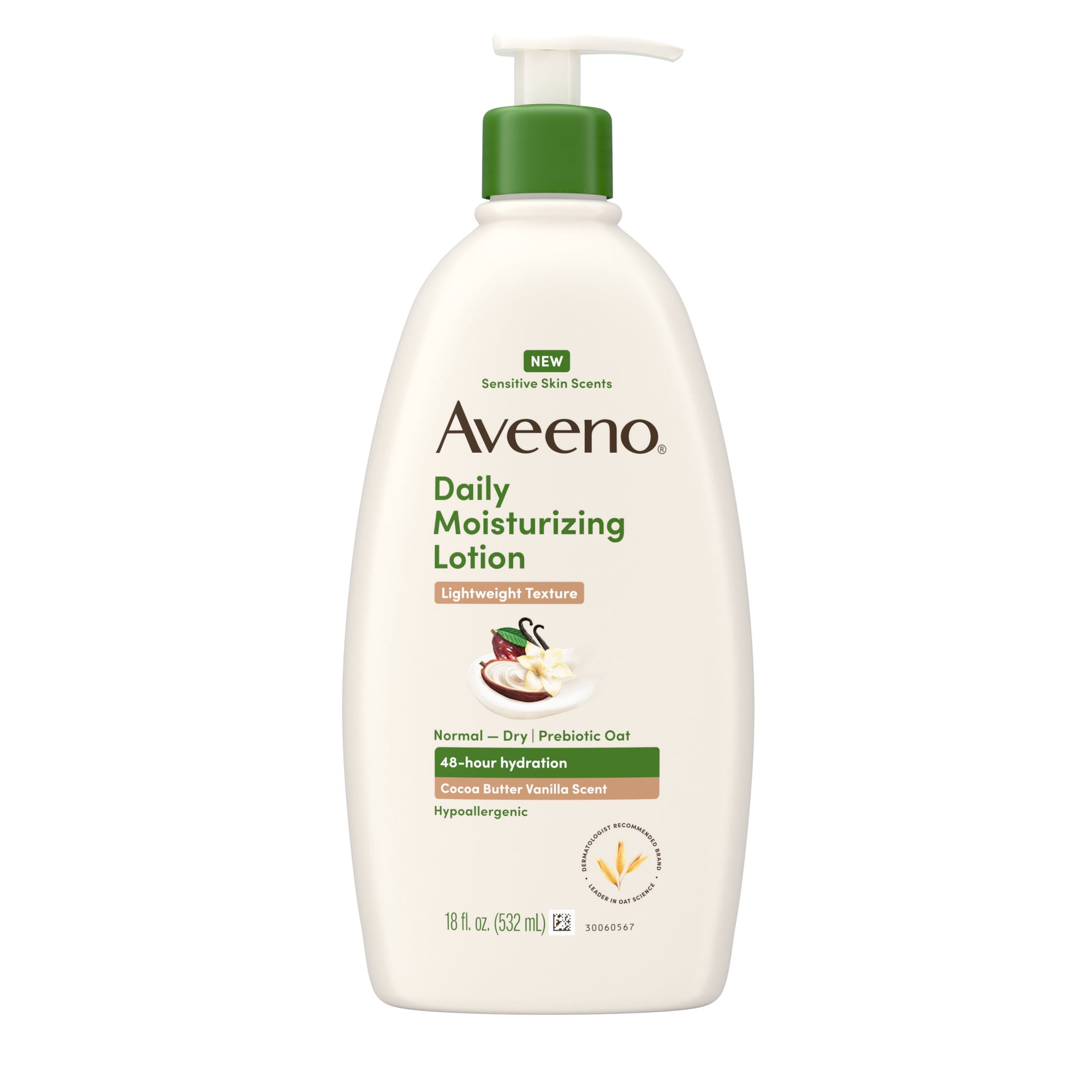 Aveeno Daily Moisturizing Lotion, Cocoa Butter Vanilla Scent, 18 fl. oz