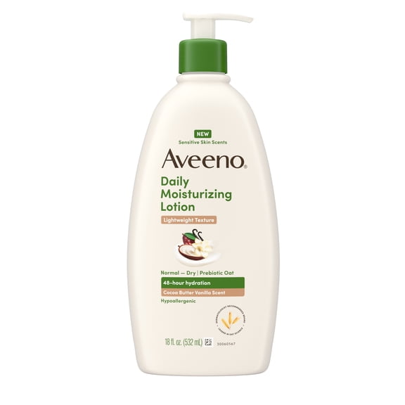 Aveeno Daily Moisturizing Lotion, Cocoa Butter Vanilla Scent, 18 fl. oz