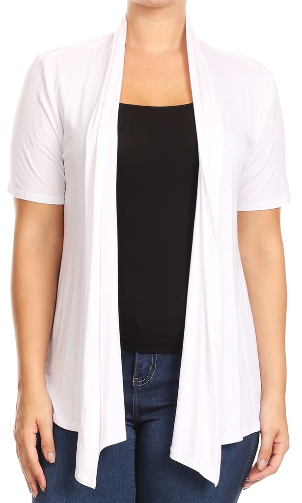 white short sleeve cardigan