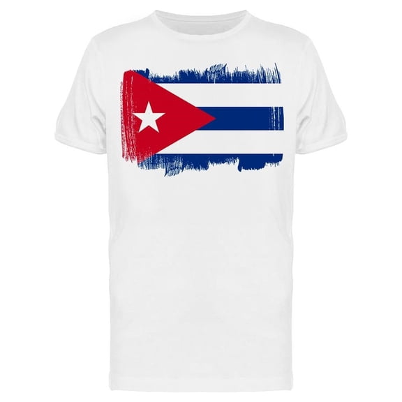 Flag Of Cuba Brush Stroke Tee Men's -Image by Shutterstock