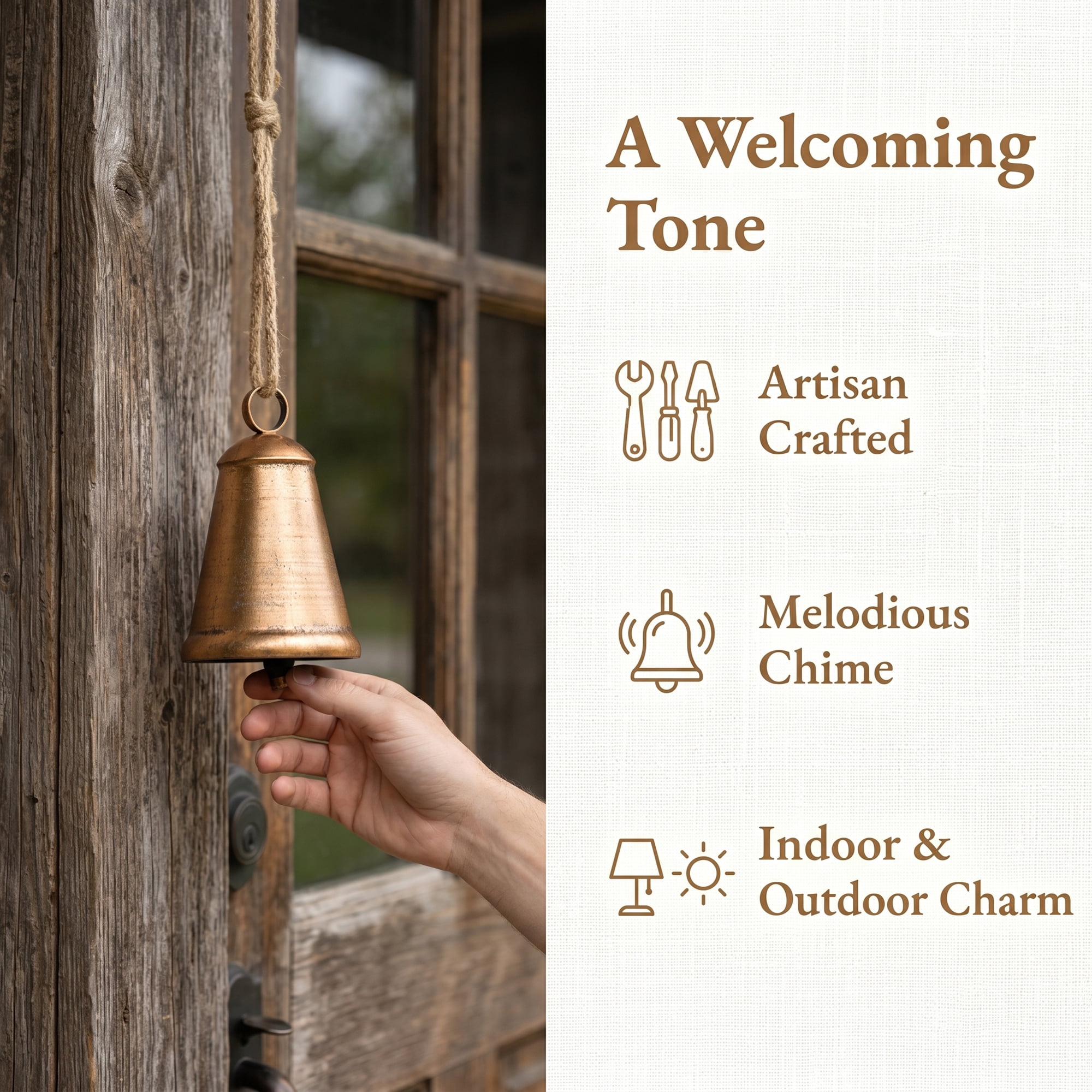 Unique Bargains Vintage Hanging Wall Decor Iron Trumpet Cow Bell Bronze 3.1" x 3.1" x 15"