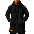 thumbnail image 5 of Mrmaere Men's Hooded Longline Coat with Pockets Casual Fashion Windproof Jacket for Daily Wear & Outdoor Activities Black L, 5 of 8