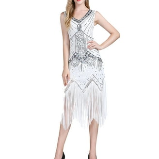 Charleston Flapper Great Gatsby Fancy Dabce Dresses Sequence Size L Red -  Walmart.com