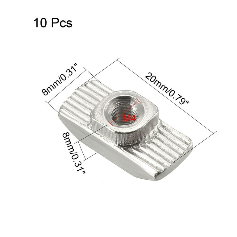 25 Dadi A Molla M4 Sourcing Map - Per Profili Alluminio 3030/4040, Acciaio Carbonio Nichelato - Foto 7
