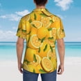 thumbnail image 6 of Balery Yellow Limes Print Men's Hawaiian Shirts Short Sleeve Beach Shirt Relaxed Fit Vacation Button Down Shirts-XX-Large, 6 of 9