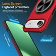 thumbnail image 4 of for iPhone Air Case, Hybrid Ultra Slim Shockproof Cover with 360° Rotating Alloy Ring Kickstand, Magnetic Drop Protective Stylish Design Case Cover for iPhone Air, Red, 4 of 5