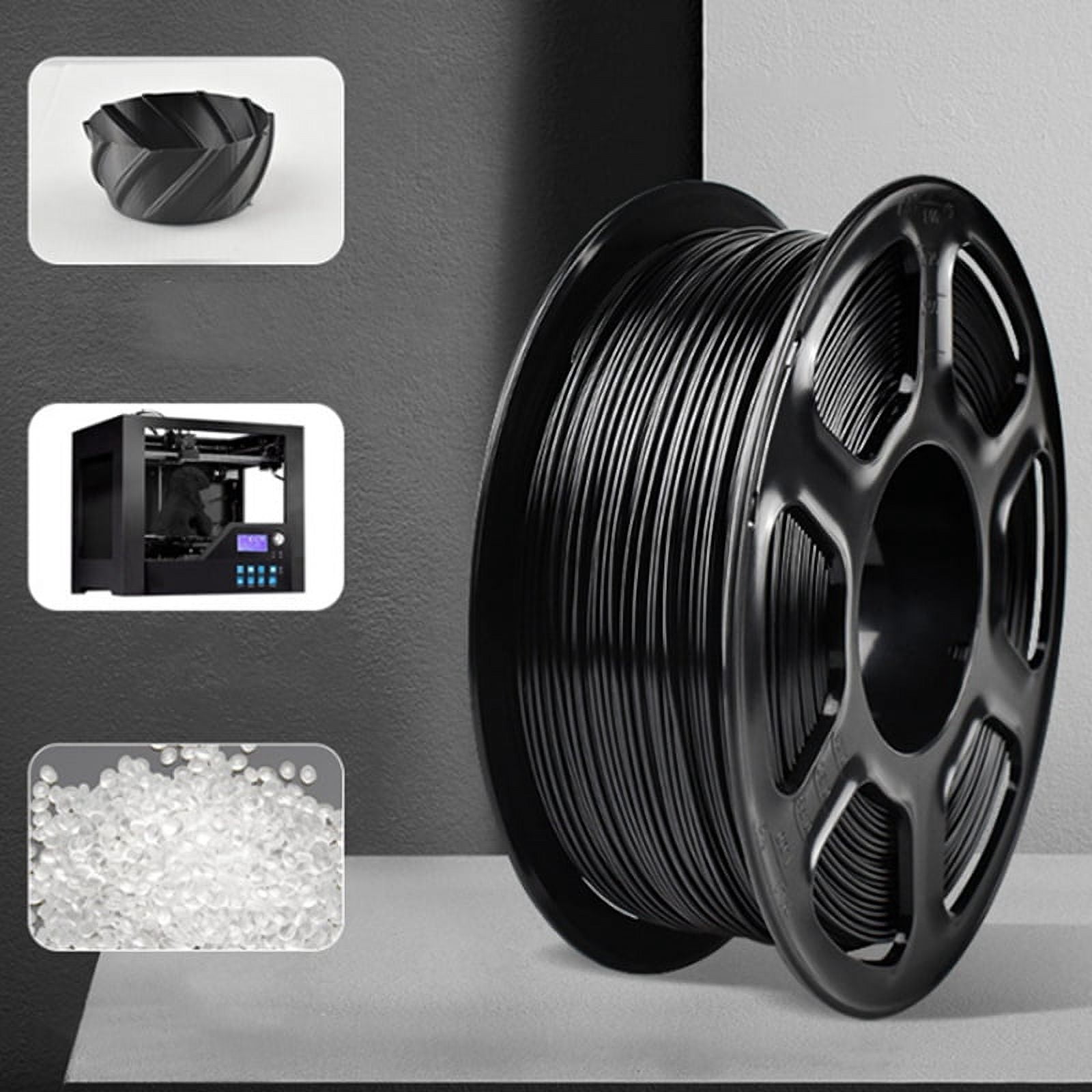 3D Printer Filament, PETG Filament ,1.75mm Filament for 3D Printer 1KG Spool PETG Black