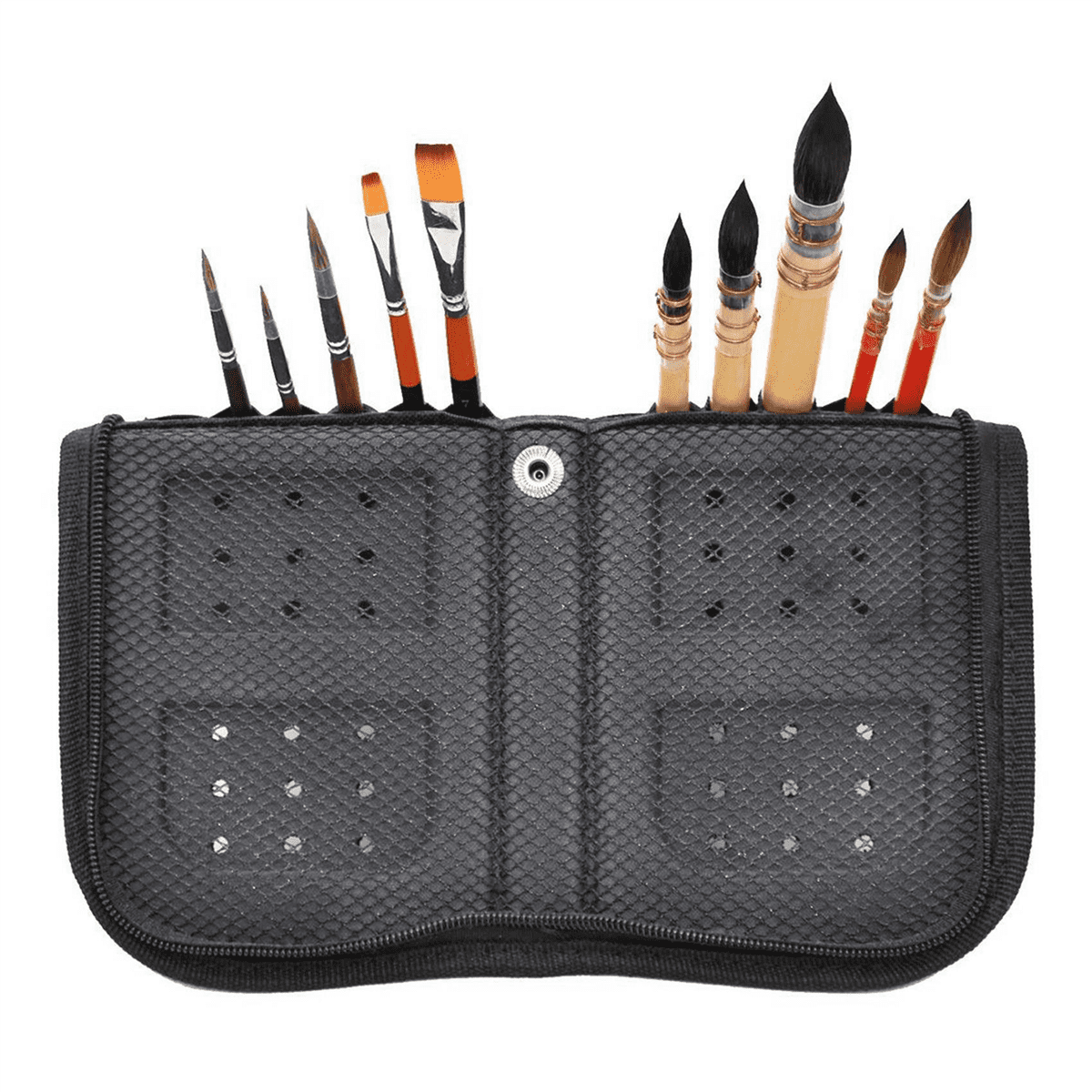 5pcs 29Cm Artist Paint Brush Holder Zippered Brush Case for Oil Acrylic Watercolor Brush Breathable Painting Kit