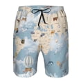 thumbnail image 3 of Salouo Animals Travel World Map Pattern Swim Trunks for Men,Men's Hawaiian Bathing Suit Swimsuits Quick Dry Swimming Board Shorts Beach Shorts with Pockets-Medium, 3 of 6