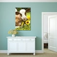 thumbnail image 2 of wall26 Canvas Print Wall Art Brown &amp; White Calf on Grass with Sunflowers Animals Wildlife Digital Art Realism Rustic Scenic Nature Photography Colorful for Living Room, Bedroom, Office - 16", 2 of 4