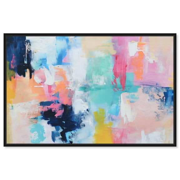 Fluid Drift Canvas Maximalist Abstract by Art Remedy, Black Frame, 15" x 10"