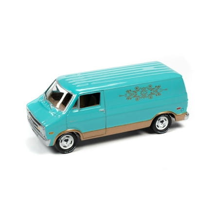 1976 Dodge Tradesman Van, Mint Green - Johnny Lightning JLCG026/48B - 1/64 Scale Diecast Model Car