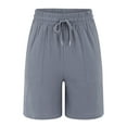 thumbnail image 5 of Women's Casual Pants Women'S Linen Shorts Casual Long Linen Shorts High Waisted Comfy Summer Shorts,Gray Women's Casual Pants S, 5 of 9