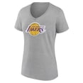 thumbnail image 2 of Women's  Gray Los Angeles Lakers Alternate Logo V-Neck T-Shirt, 2 of 3