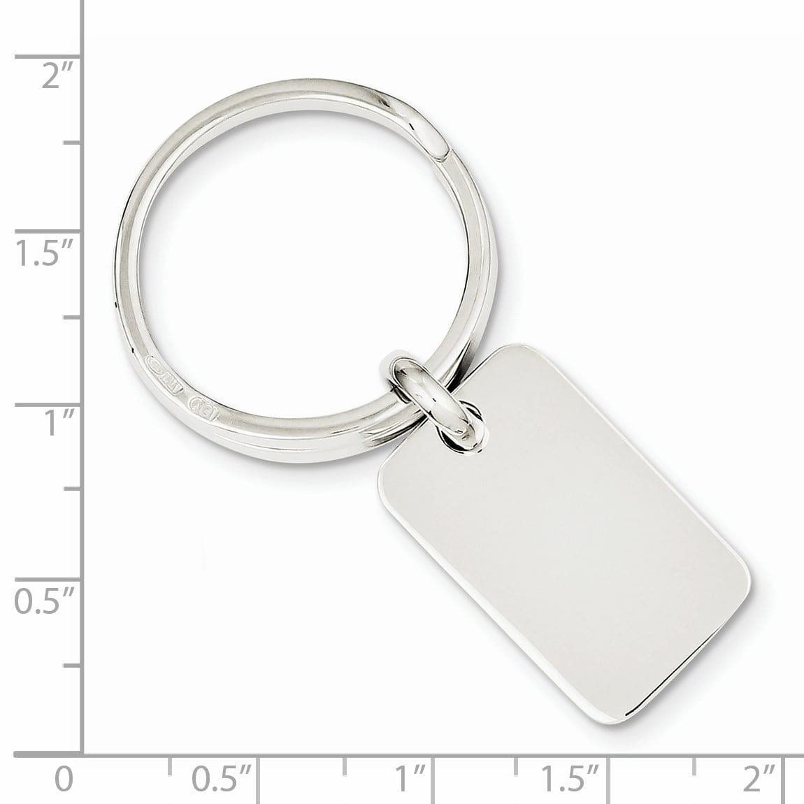 Sterling Silver Rhodium-plated Key Ring - Size 11