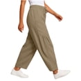 thumbnail image 3 of Tumotour Athletic Workout Running Pants for Women Elastic Waist Drawstring Wide-Leg Pants Slacks Summer Beach Trousers with Pocket, 3 of 7