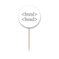 thumbnail image 1 of Programmer Program Statement HTML Toothpick Flags Round Labels Party Decoration, 1 of 3