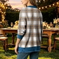 thumbnail image 2 of Bixock Jeans Cardigan for Womens Open Front Long Sleeve with Pockets Printed Loose Casual Outerwear Fall Winter Coats Daily Wear, 2 of 5