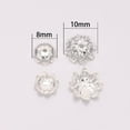 thumbnail image 4 of OULII 500PCS Flower End Caps Metal Bead Caps Silver DIY Accessories Women Jewelry Findings Graduation, 4 of 6