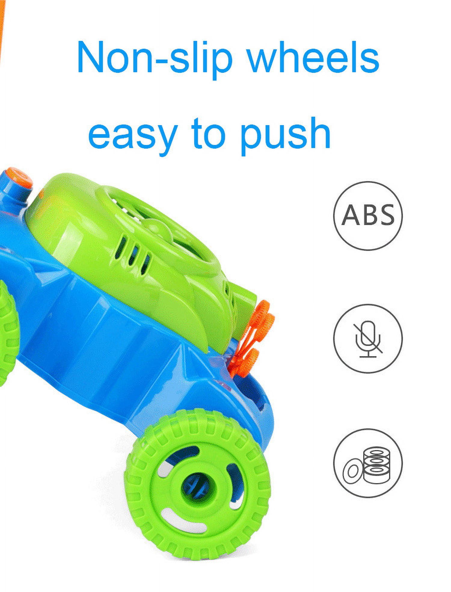 New Kids Auto Spillproof Blowing Mower Outdoor Garden Toy, Bubble Lawn Mower - Outside Push Lawnmower Bubble Blower Machine for Toddlers - Walk Behind Outdoor Activity for Kids
