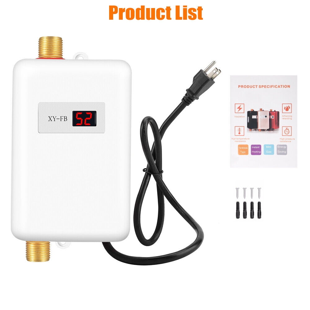 GPEH 3000W Instant Hot Water Heater Electric Tankless On Demand House Shower Sink NEW