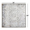 thumbnail image 4 of DecMode Gray Metal Embossed Floral Wall Decor with Gray Backing, 4 of 14