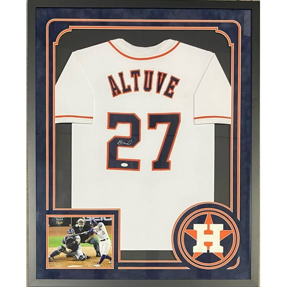 Jose Altuve Signed Autographed Framed White Jersey JSA Authenticated