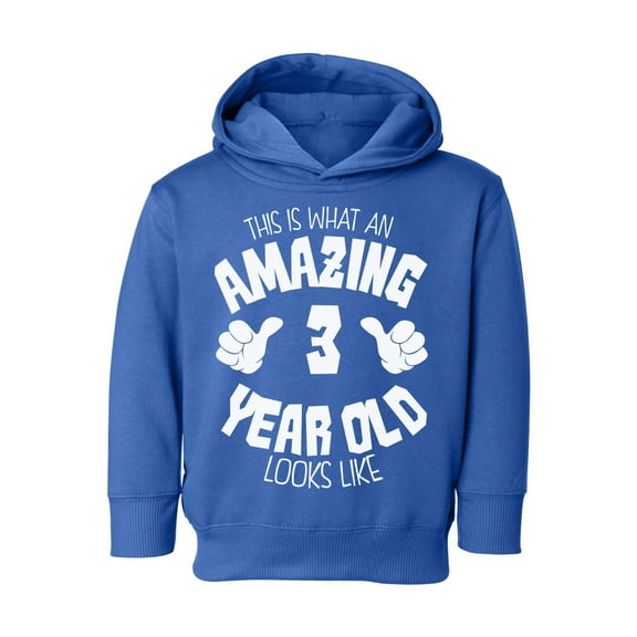 Awkward Styles Amazing 3rd Birthday Toddler Hoodie Girls Boys It's My Third B-day Hooded Sweatshirt for Kids This is What an Amazing 3 Year Old Looks Like