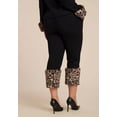 thumbnail image 3 of ELOQUII Women's Plus Size Leopard Faux Fur Trim Pant, 3 of 3
