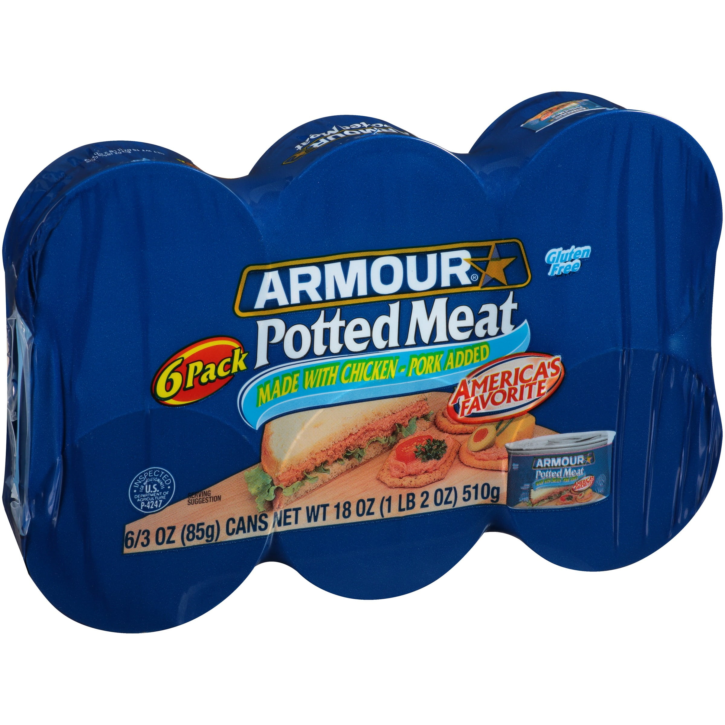 (6 Cans) Armour Potted Meat 3 oz