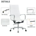 thumbnail image 5 of CAROCC High Back Office Chair with back support, White Swivel Desk Chair in Durable Vegan Leather, Ergonomic Office Chair for Lumbar Support, 5 of 8