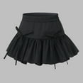 thumbnail image 2 of Fall Saving! HVOBTTY Toddler Pleated Mini Skirts, Kid's Fashion Sport Skirts, Tween Girls Casual Solid Color Versatile Bow Puff Skirt A Line Short Skirt Black, 12 Years, 2 of 5