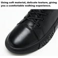 thumbnail image 4 of Botas altas informales de cuero negro, botines con plataforma para hombre, impermeables, antideslizantes y cálidas., 4 of 5
