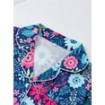 thumbnail image 5 of ATAIKU S-XXL Floral Pajamas Set for Women 2 Piece Lounge Set Short Sleeve Tops and Shorts Button Down Sleepwear, Chest Pocket, 5 of 11