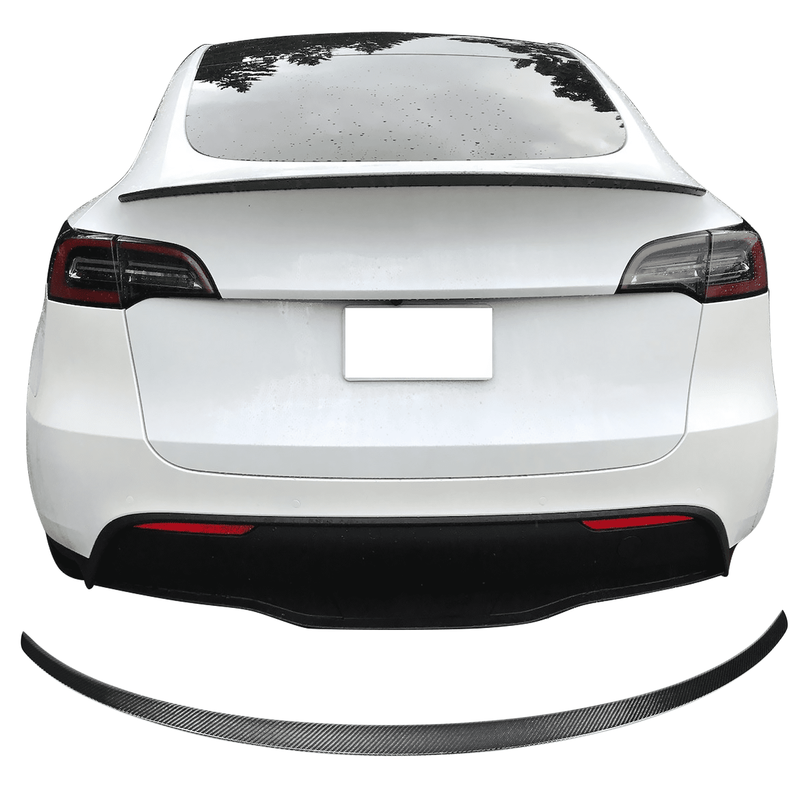 Ikon Motorsports Trunk Spoiler Wing for 2020-2025 Tesla Model Y OE Style Carbon Fiber