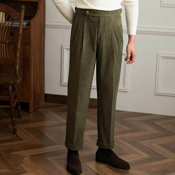Ayfxijin Work Pants,Men's Fashion Casual Solid Color Cargo Zipper Pockets Elastic Waist Full Length Pants