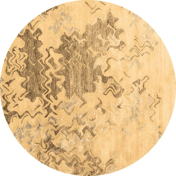 Ahgly Company Indoor Round Solid Brown Modern Area Rugs, 7' Round