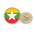 thumbnail image 1 of Myanmar National Flag Asia Country Round Metal Golden Pin Brooch Clip, 1 of 3
