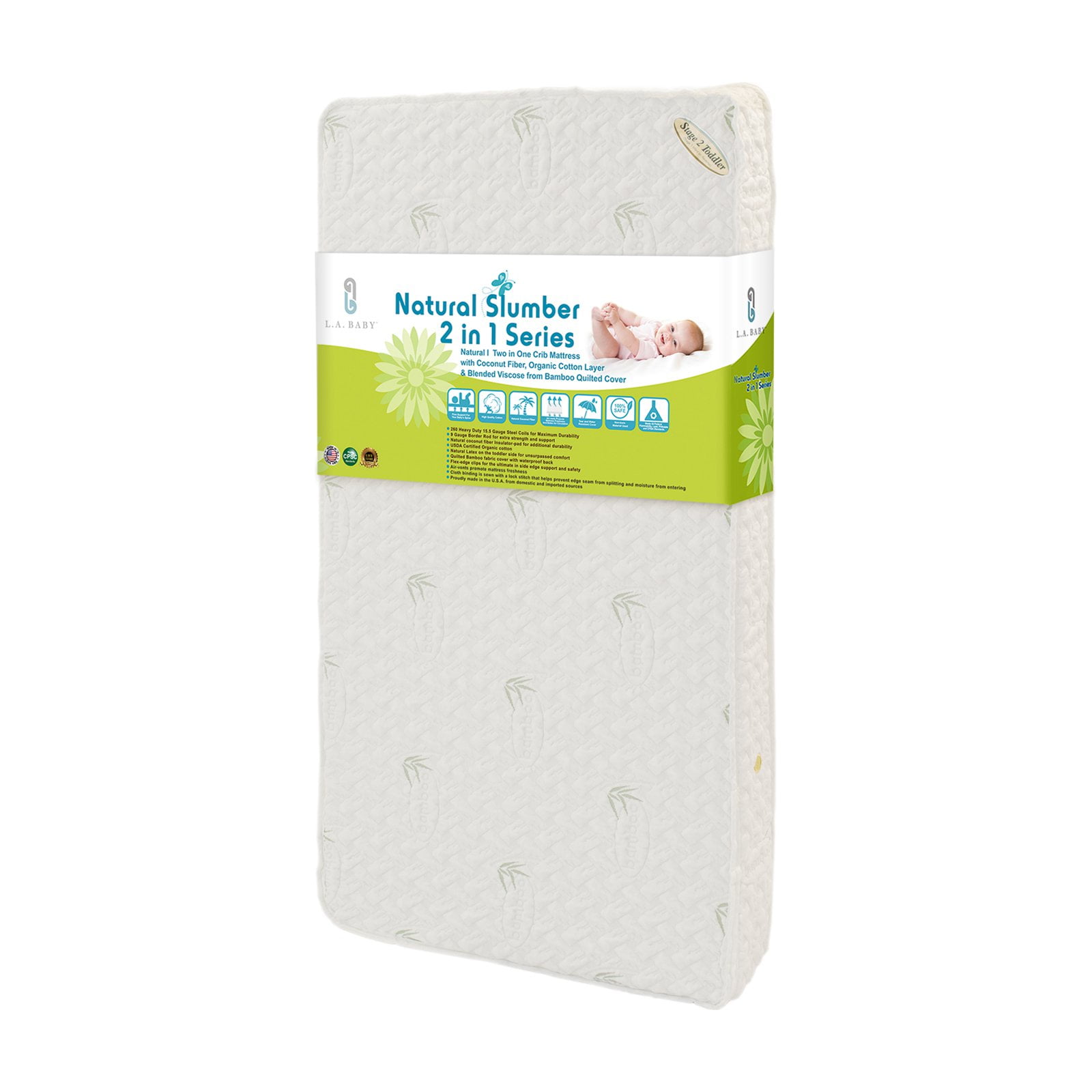 Natural I 2 in 1 Crib Mattress by LA Baby