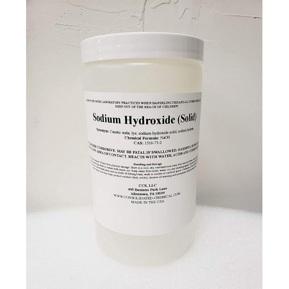 Sodium Hydroxide (Lye) Beads 1kg High Purity (2.2lb)