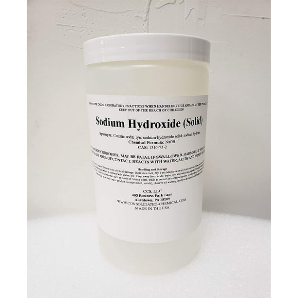 Sodium Hydroxide (Lye) Beads 1kg High Purity (2.2lb)