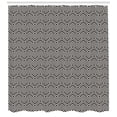 thumbnail image 3 of Ambesonne Lattice Shower Curtain, Stripes Diagonal Squares, 69"Wx70"L, Charcoal Grey Eggshell, 3 of 3