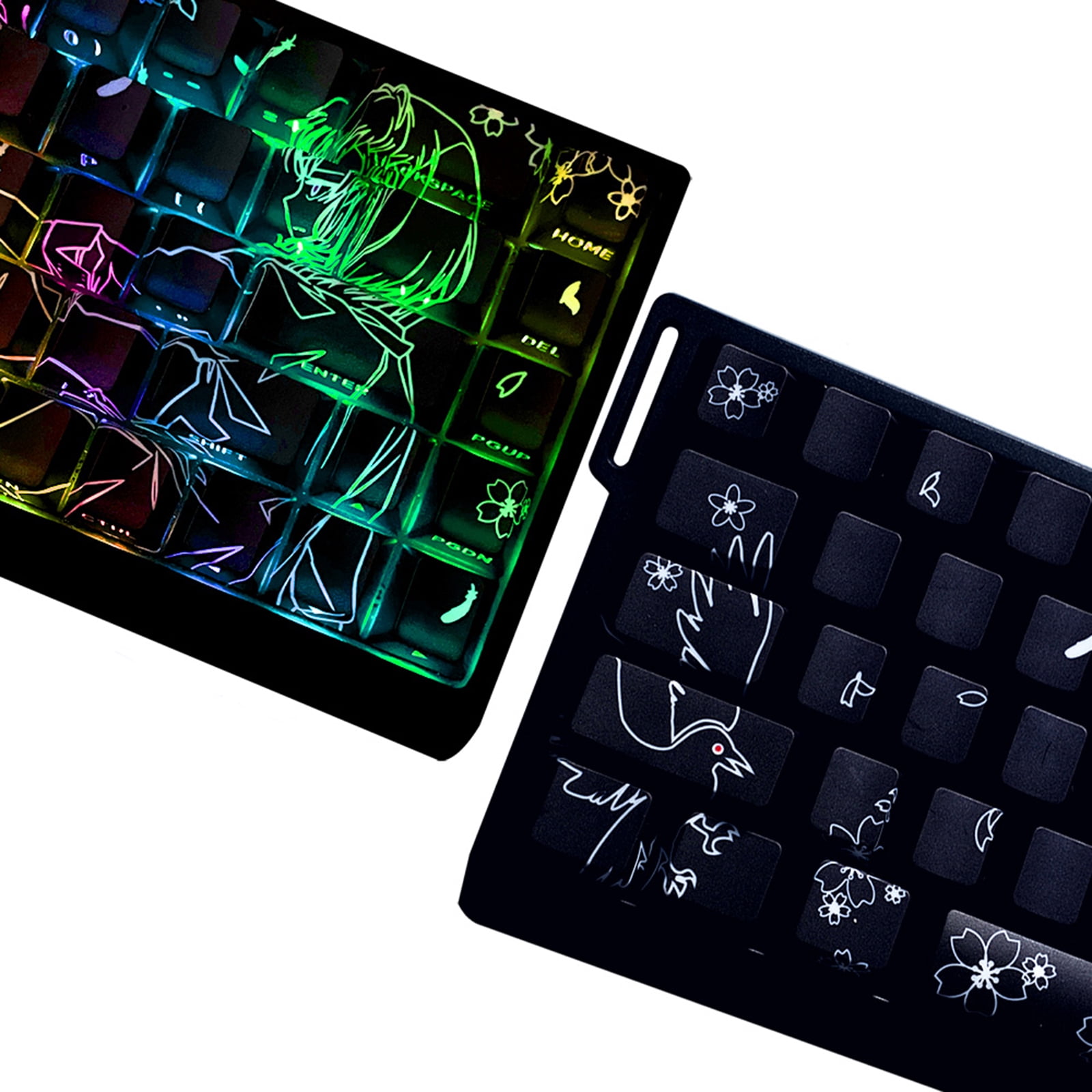 Themed Side Printed Translucent Keycaps 74/140Key Original Height Compatible Mechanical Keyboards