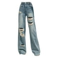 thumbnail image 5 of Vedolay Pants Women 2023 Women Mid Waisted Denim Jeans Stretch Button Straight Pants A,S, 5 of 5