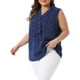 thumbnail image 4 of Blusas clásicas sin mangas de cuello en V con lazo de lunares para mujeres de tallas grandes Agnes Orinda 1X azul oscuro, 4 of 6
