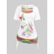 thumbnail image 1 of Camiseta Suelta de Talla Extra de Estampado de Mariposa Rosegal  Camisetas tallas grandes, 1 of 5