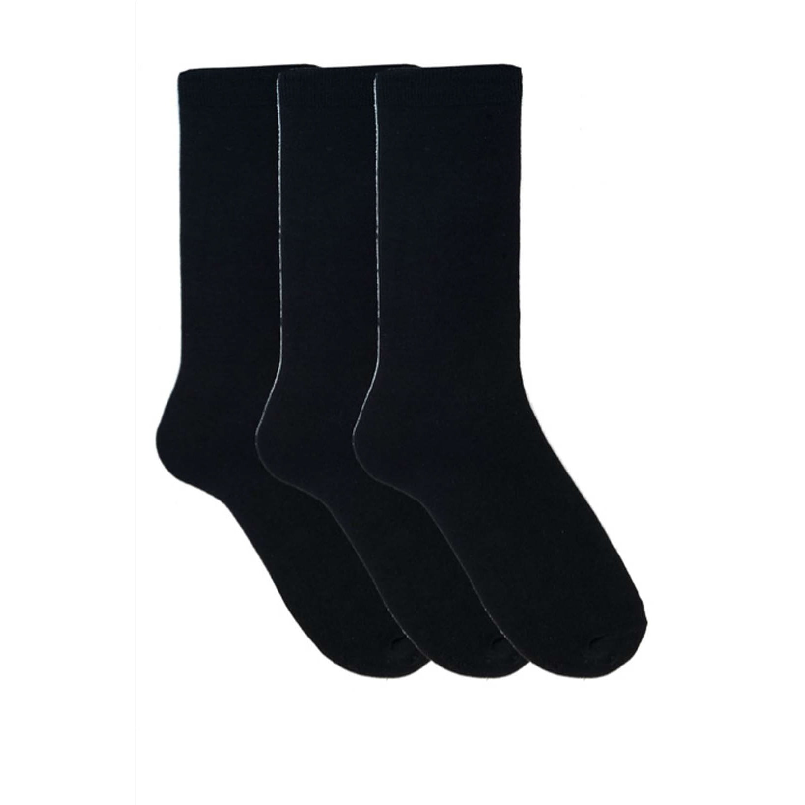 Mens Cotton Rich Plain Black Socks (Pack Of 3) - Walmart.com
