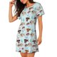 thumbnail image 2 of Disketp Cute Pug Dogs para Camisón Corto de Manga Corta para Mujeres, Camisón Cómodo con Escote Redondo, Bonito y Confortable, 2 of 6