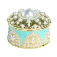 thumbnail image 2 of Joyero esmaltado con forma de cofre del tesoro coleccionable para collar Azul, 2 of 9