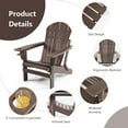 thumbnail image 5 of FONIRRA Patio Folding Outdoor Safavieh Adirondack Chair with Adjustable Back, Retractable Footrest, Coffee, 5 of 7